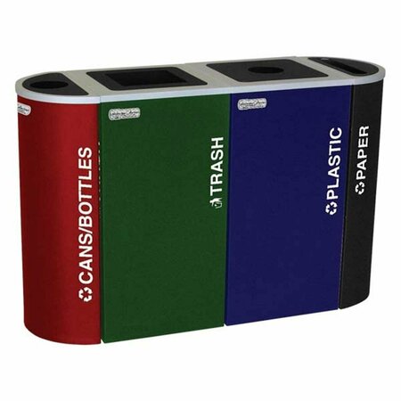 HOT HOUSE DESIGNS 18-gal recycling recptacle- square top and Cans-Bottles decal- Ruby Texture HO3513954